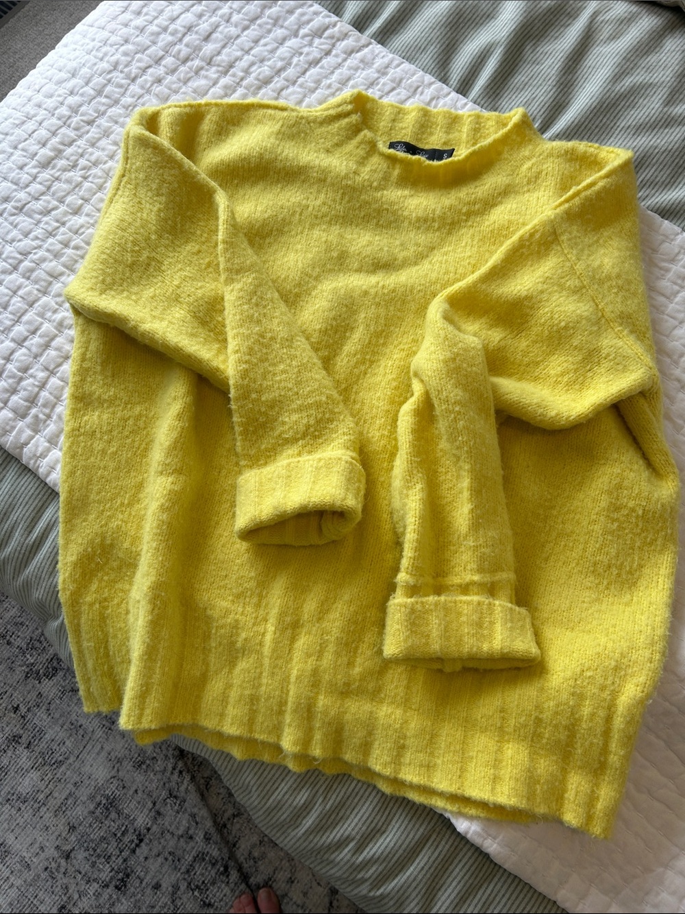 Bright Yellow Crewneck Sweater - Women's Soft Knit